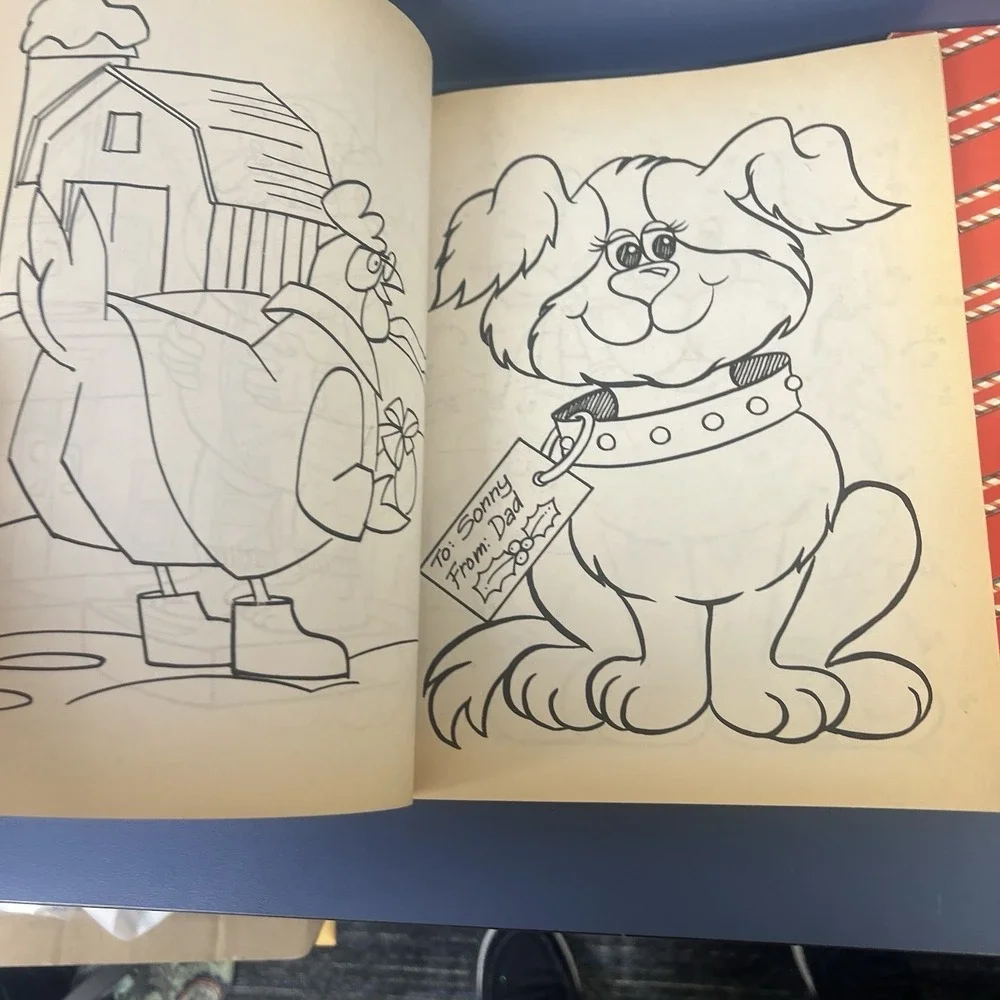 Vintage‎ jumbo Christmas coloring and activity book Landolls 1993 edition puppy